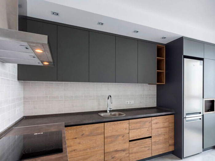 кухня под мрамор в современном стиле